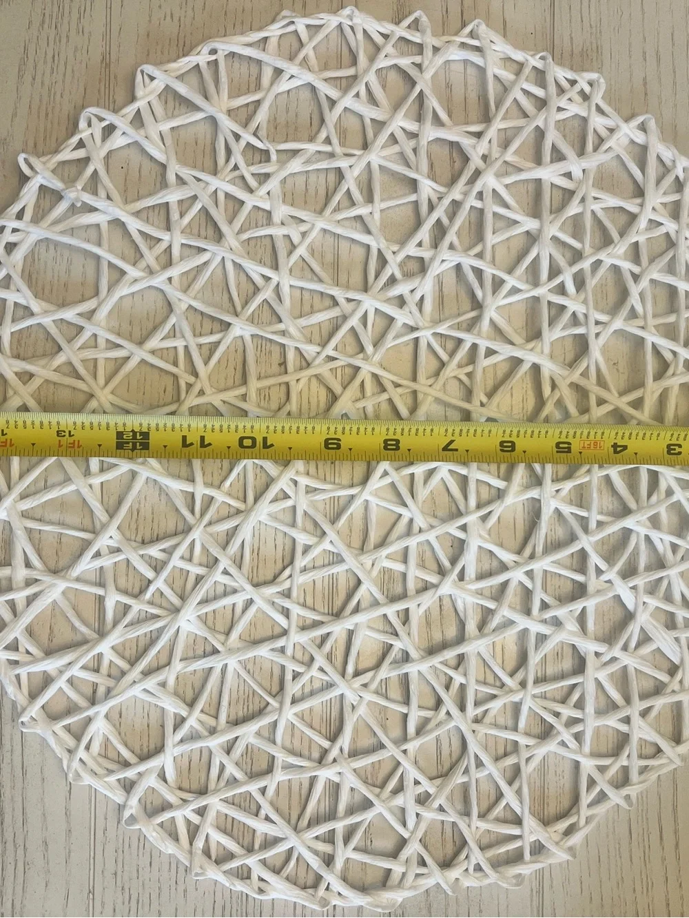 White Woven Round 15” Placemats- Set of 8